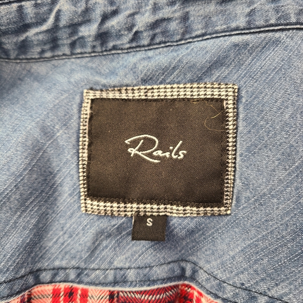 RAILS "Harper" Chambray & Denim Plaid Button Down Shirt - Picture 6 of 8